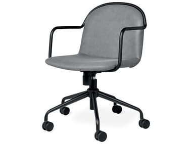 Gus* Modern Draft Gray Leather Adjustable Swivel Computer Office Chair GUMECTCDRAFLARABEBP