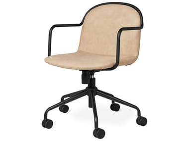 Gus* Modern Draft Beige Leather Adjustable Swivel Computer Office Chair GUMECTCDRAFLARSAVBP