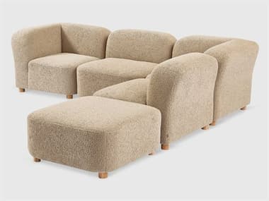 Gus* Modern Circuit 103" Wide Brown Fabric Upholstered Sectional Sofa GUMKSMOC5SEHIMDUN