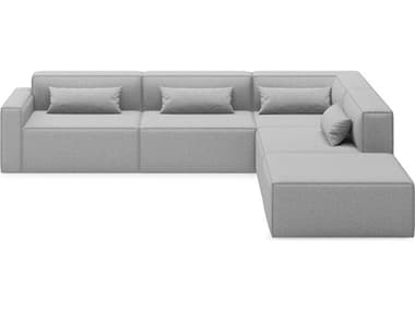 Gus* Modern Mix 120" Wide Gray Fabric Upholstered Sectional Sofa GUMKSMOM5SEPARSTORF