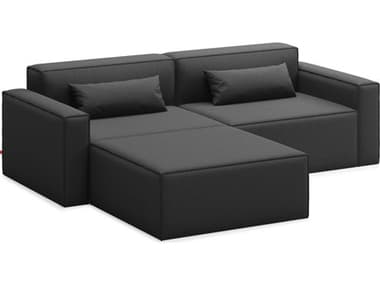 Gus* Modern Mix 88" Wide Black Fabric Upholstered Sectional Sofa GUMKSMOMX3SEMOWRAV