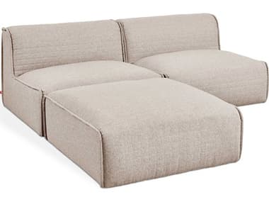 Gus* Modern Nexus 78" Wide Beige Fabric Upholstered Sectional Sofa GUMKSMON3SEPARCOF