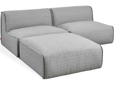 Gus* Modern Nexus 78" Wide Gray Fabric Upholstered Sectional Sofa GUMKSMON3SEPARSTO