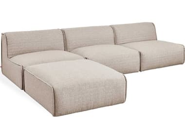 Gus* Modern Nexus 117" Wide Beige Fabric Upholstered Sectional Sofa GUMKSMON4SEPARCOF