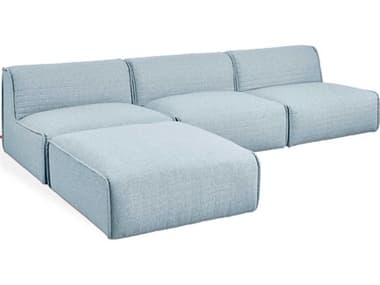 Gus* Modern Nexus 117" Wide Blue Fabric Upholstered Sectional Sofa GUMKSMON4SEPARLAK