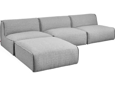Gus* Modern Nexus 117" Wide Gray Fabric Upholstered Sectional Sofa GUMKSMON4SEPARSTO
