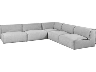 Gus* Modern Nexus 116" Wide Gray Fabric Upholstered Sectional Sofa GUMKSMON5SEPARSTO