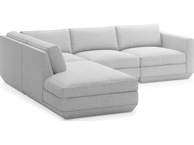 Gus* Modern Podium 104" Wide Fabric Upholstered Sectional Sofa GUMKSMOPOX4LASEBAYSILLF