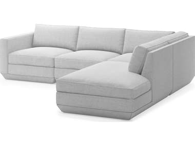 Gus* Modern Podium 104" Wide Fabric Upholstered Sectional Sofa GUMKSMOPOX4LASEBAYSILRF
