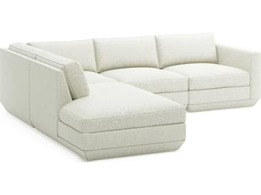 Gus* Modern Podium 104" Wide White Fabric Upholstered Sectional Sofa GUMKSMOPOX4LASECOPFOSLF