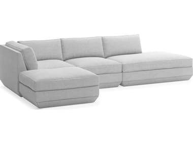Gus* Modern Podium 122" Wide Fabric Upholstered Sectional Sofa GUMKSMOPOX4LBSEBAYSILLF