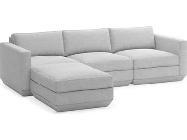 Gus* Modern Podium 102" Wide Fabric Upholstered Sectional Sofa GUMKSMOPOX4SEBAYSILLF