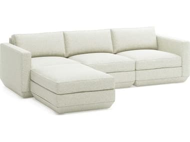Gus* Modern Podium 102" Wide White Fabric Upholstered Sectional Sofa GUMKSMOPOX4SECOPFOSLF