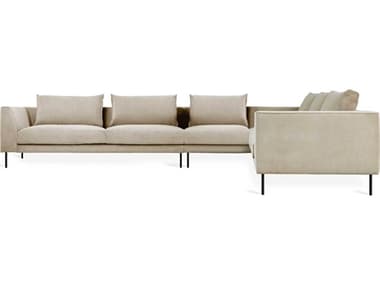Gus* Modern Renfrew 137" Wide Beige Fabric Upholstered Sectional Sofa GUMKSRSXLRFMERCAR