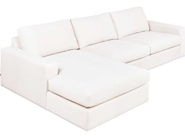 Gus* Modern Ashdale White Upholstered Sectional Sofa GUMKSSCASHLMERCRE