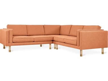 Gus* Modern Augusta 93" Wide Orange Fabric Upholstered Sectional Sofa GUMKSSCAUGUCALSEDANBRASSX