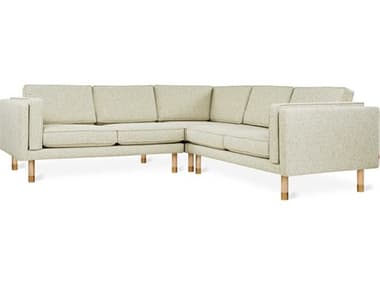 Gus* Modern Augusta 93" Wide Beige Fabric Upholstered Sectional Sofa GUMKSSCAUGUFUNLINANBRASSX