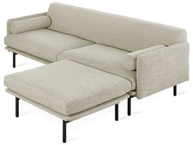 Gus* Modern Foundry 86" Wide Beige Fabric Upholstered Sectional Sofa GUMKSSCFOUNANDALM