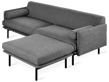 Gus* Modern Foundry 86" Wide Gray Fabric Upholstered Sectional Sofa GUMKSSCFOUNANDPEW
