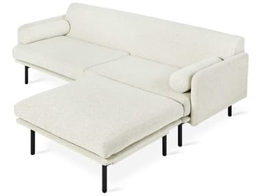 Gus* Modern Foundry 86" Wide White Fabric Upholstered Sectional Sofa GUMKSSCFOUNCOPFOS