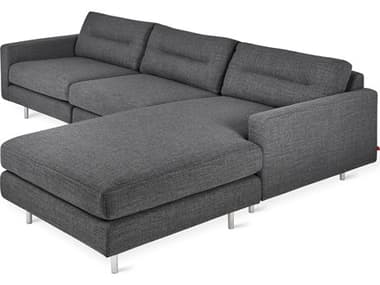 Gus* Modern Logan 103" Wide Gray Fabric Upholstered Sectional Sofa GUMKSSCLOGAANDPEW