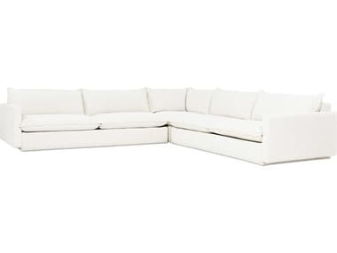 Gus* Modern Sola 121" Wide White Fabric Upholstered Sectional Sofa GUMKSSCNODENODALA