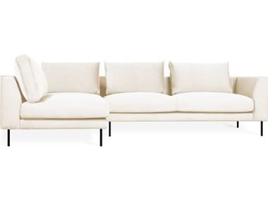 Gus* Modern Renfrew 106" Wide Black Fabric Upholstered Sectional Sofa GUMKSSCRELFMERCRE