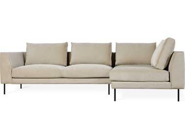 Gus* Modern Renfrew 106" Wide Beige Fabric Upholstered Sectional Sofa GUMKSSCRERFMERCAR