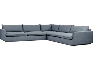 Gus* Modern Sola 121" Wide Blue Fabric Upholstered Sectional Sofa GUMKSSCSOLAMABSTO