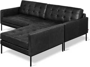 Gus* Modern Towne Black Leather Sectional Sofa GUMKSSCTOWNSADBLA