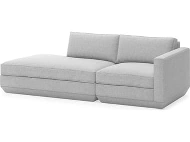 Gus* Modern Podium 90" Bayview Silver Fabric Upholstered Sofa GUMKSSFMOPOX2LLBAYSIL