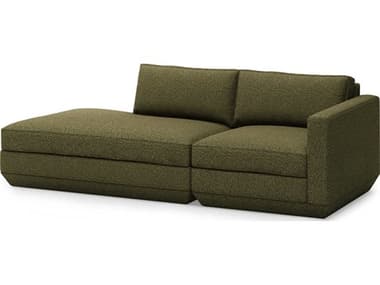 Gus* Modern Podium 90" Copenhagen Terra Green Fabric Upholstered Sofa GUMKSSFMOPOX2LLCOPTER