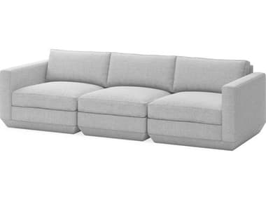 Gus* Modern Podium 102" Bayview Silver Fabric Upholstered Sofa GUMKSSFMOPOX3BAYSIL