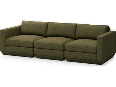 Gus* Modern Podium 102" Copenhagen Terra Green Fabric Upholstered Sofa GUMKSSFMOPOX3COPTER