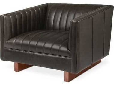 Gus* Modern M-wallace Black Leather Accent Chair GUMMXCHWALLSADBLA