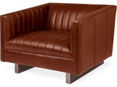 Gus* Modern M-wallace Brown Leather Accent Chair GUMMXCHWALLSADBRO