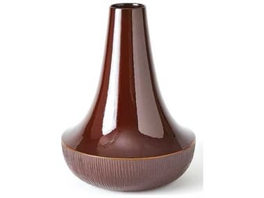 Global Views Striped Flair Garnet 13'' Wide Vase GV110862