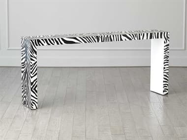 Global Views 72" Rectangular Wood Zebra Lacquer Console Table GV220004