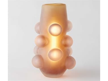 Global Views Bubbled Amber Frost Orange Glass Table Lamp GV660601