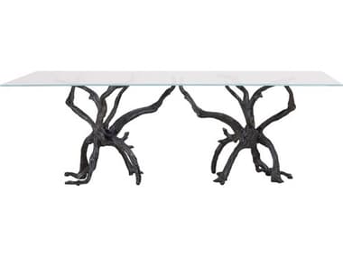 Global Views Monterey Rectangular Glass Natural Iron Dining Table GV780764