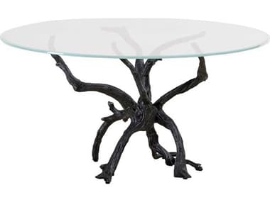 Global Views Monterey Round Glass Natural Iron Dining Table GV780765