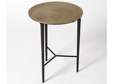 Global Views Round Metal Antique Brass End Table GV791061