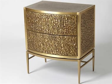 Global Views 25" Wide 2-Drawers Gold Chest Nightstand GV791136