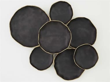 Global Views Tipped Edge Black / Antique Brass 47'' 7-Cluster Wall Decor GV791524