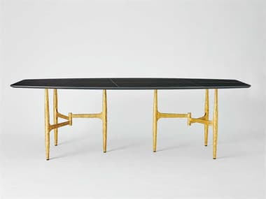 Global Views Noir Lux / Gold 96'' Wide Rectangular Dining Table GV791579