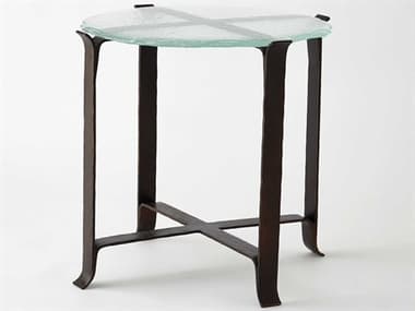 Global Views 26" Round Glass Bronze End Table GV993854