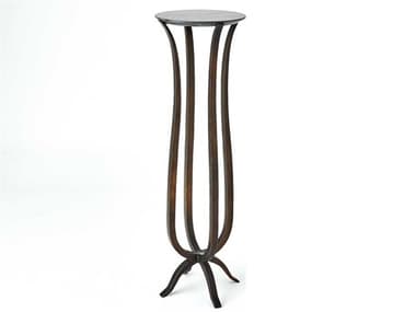 Global Views 12" Round Marble Bronze End Table GV993858