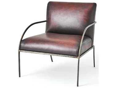 Global Views 30" Brown Leather Accent Chair GV993869