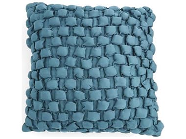 Global Views Square Dusty Blue Ruche Pillow GV994083
