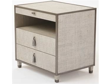 Global Views 26" Wide 3-Drawers Gray Acacia Wood Chest Nightstand GVAG220009